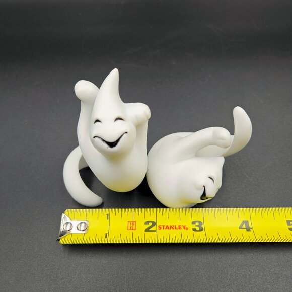 PartyLite Ghost Candle Huggers Halloween P7026 Taper Ceramic White Read - Picture 2 of 14